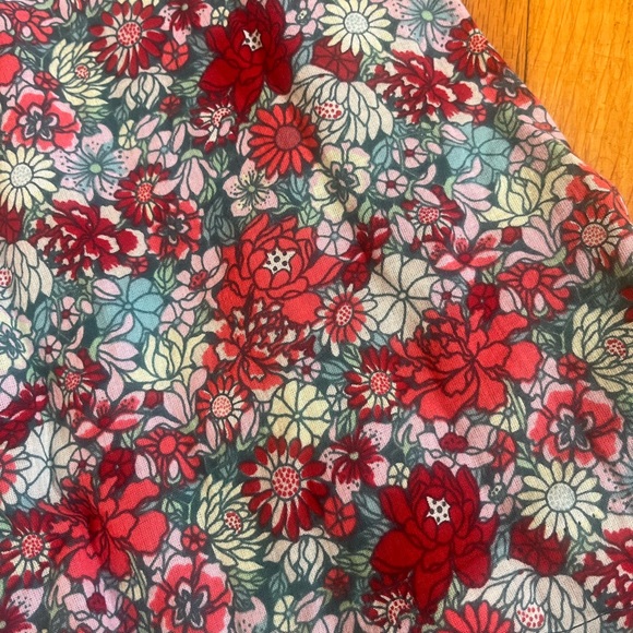 Tea Collection size 7 Years Blue Pink Floral Short Sleeve Lined Cotton Dress - Picture 2 of 6